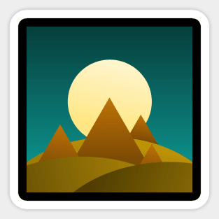 egyptian night geometric landscpae Sticker